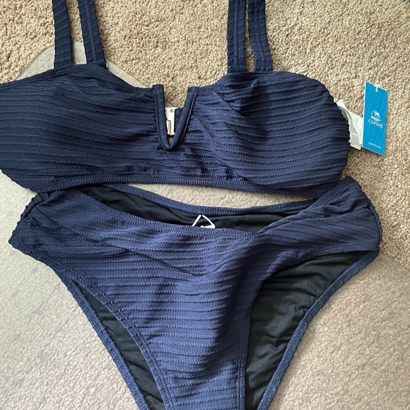 Navy textured bikini - Picture 5 of 5